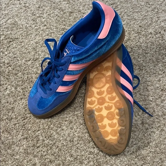 Adidas Women's Vibrant Blue and Pink Sneakers - Picture 3 of 5